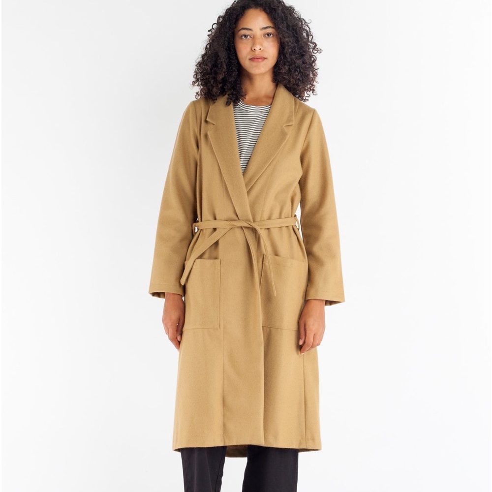 Ali Golden wool robe coat